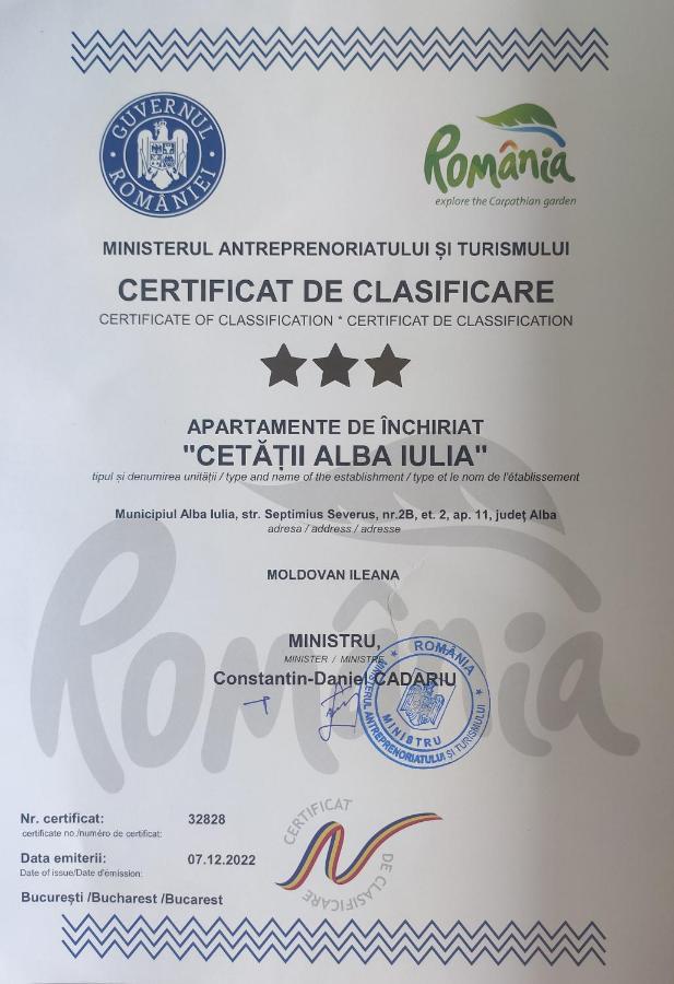 Apartamentul Cetatii Alba Iulia Exteriör bild